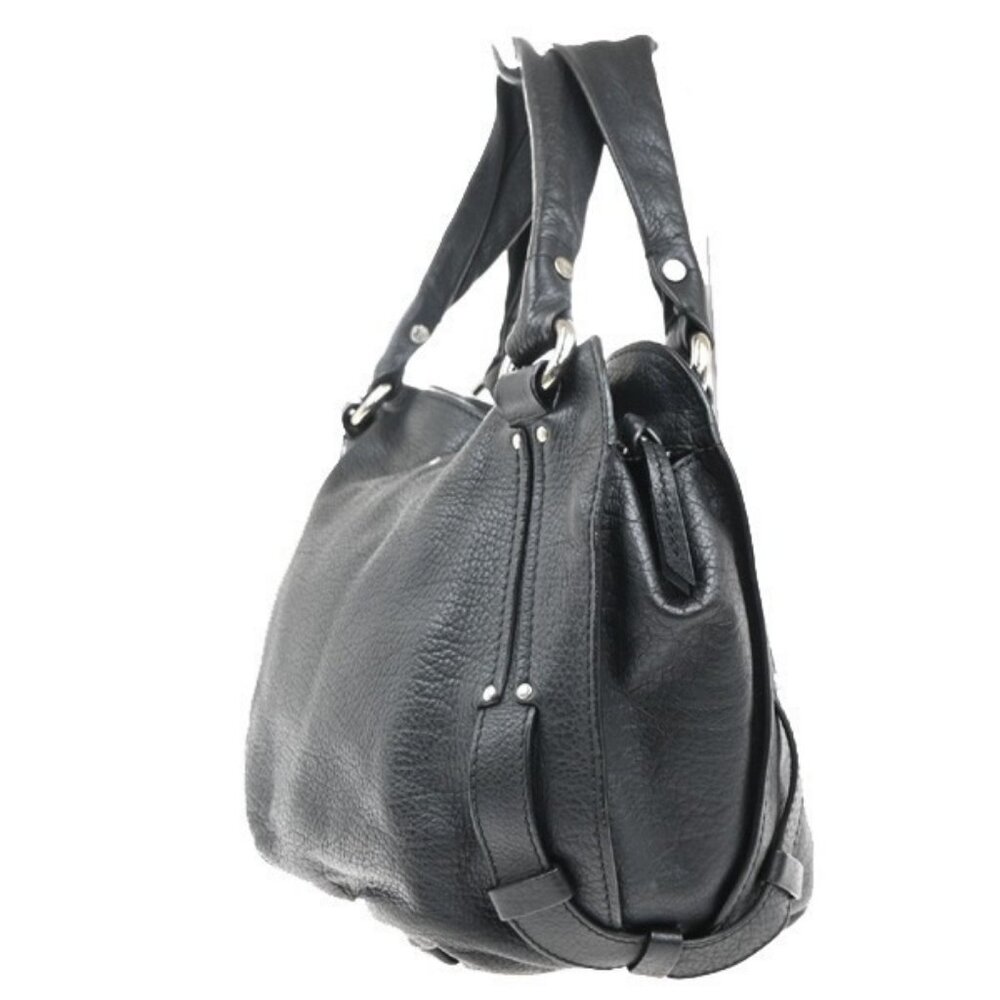 CELINE Logo Bittersweet Hobo Shoulder Tote Hand Bag Leather Black SHW 75RL829 - Picture 3 of 15